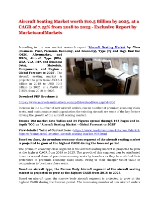 Aircraft Seating Market