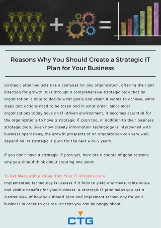 3 Reasons Why You Should Create a Strategic IT Plan for Your Business