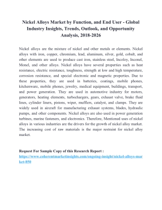 Nickel Alloys Market