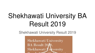 Shekhawati University BA Result 2019