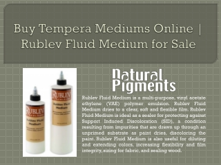 Buy Tempera Mediums Online | Rublev Fluid Medium for Sale