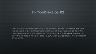 Fix Your hail Dent