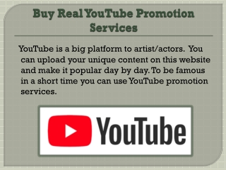 Buy Real YouTube Promotion Services