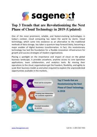 Top 3 Trends that are Revolutionizing the Next Phase of Cloud Technology in 2019