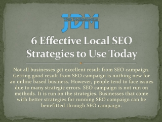 6 Effective Local SEO Strategies to Use Today