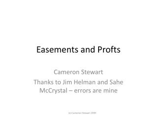 Easements and Profts