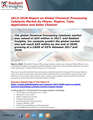Global Chemical Processing Catalysts Market : Future Demand, Market Analysis & Outlook to 2028