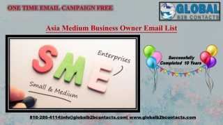 Asia Medium Business Owner Email List