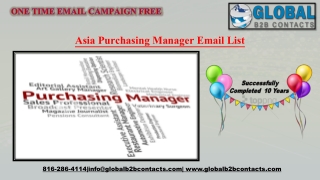 Asia Purchasing Manager Email List