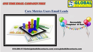 Core Metrics Users Email Leads