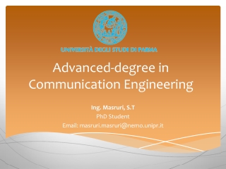 Advanced-degree in Communication Engineering