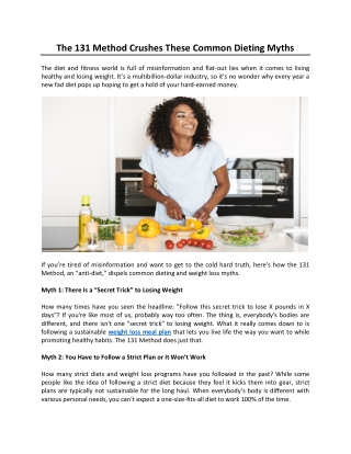 The 131 Method Crushes These Common Dieting Myths
