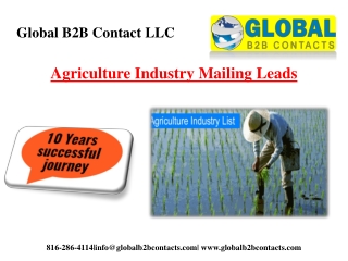 Agriculture Industry Mailing Leads