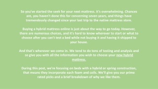 Top 2 Hybrid Mattresses of 2019