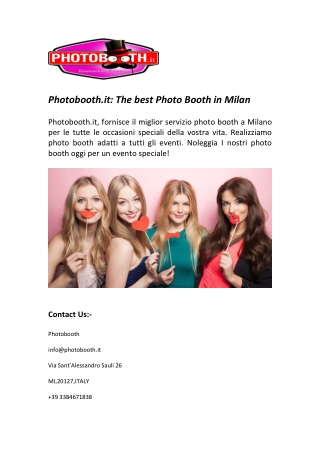 Photobooth.it: The best Photo Booth in Milan