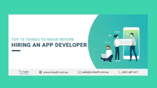 Top 10 Things to Know before Hiring an App Developer