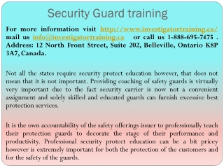 Security guard training