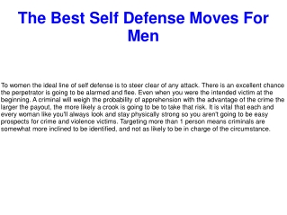 The Best Self Defense Moves For Men