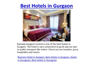 Business Hotel in Gurgaon