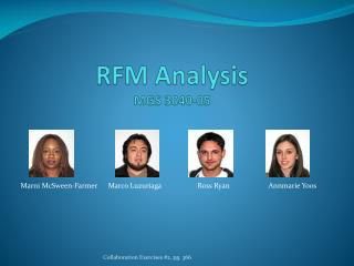RFM Analysis MGS 3040-05