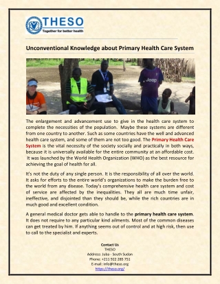 Unconventional Knowledge about Primary Health Care System