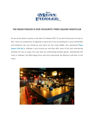 The Mean Fiddler | Irish Pub in Midtown, Nightclub, Karaoke, Sport Bar