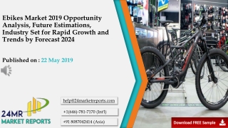 Ebikes Market 2019 Opportunity Analysis, Future Estimations, Industry Set for Rapid Growth and Trends by Forecast 2024