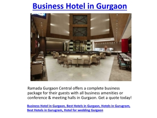 Business Hotel in Gurgaon