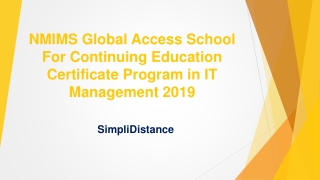 NMIMS Global Access School for Continuing Education - IT Management Certification - SimpliDistance