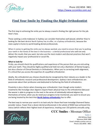 Find Your Smile by Finding the Right Orthodontist