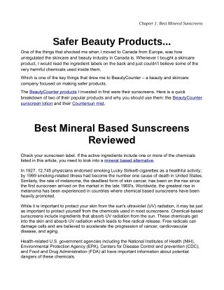 Best Mineral Sunscreen