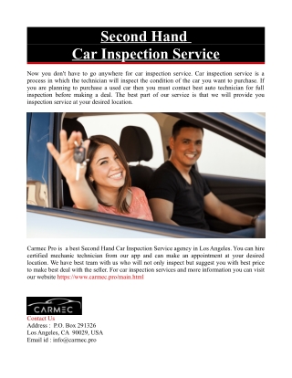 Second Hand Car Inspection Service