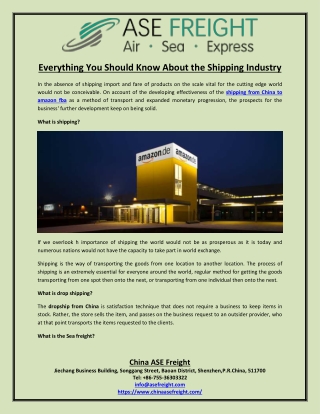 Everything You Should Know About the Shipping Industry