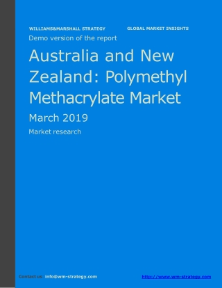 WMStrategy Demo Australia And New Zealand Polymethyl Methacrylate Market March 2019