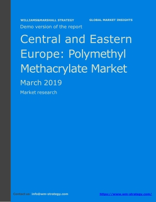 WMStrategy Demo Central And Eastern Europe Polymethyl Methacrylate Market March 2019