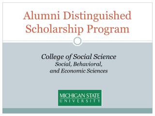 Alumni Distinguished Scholarship Program