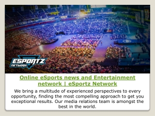 Online eSports news and Entertainment network | eSportz Network