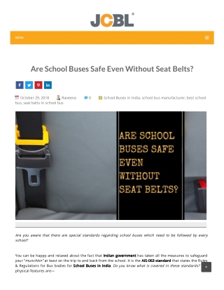 Are School Buses Safe Even Without Seat Belts