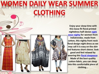 Women Daily wear Summer Clothing