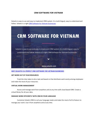 CRM Software for Vietnam - Solastis