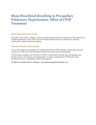 Pulmonary Arterial Hypertension (PAH)