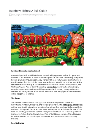 Rainbow Riches: A Full Guide