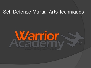Self Defense Martial Arts Techniques