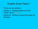 English Exam Paper 1