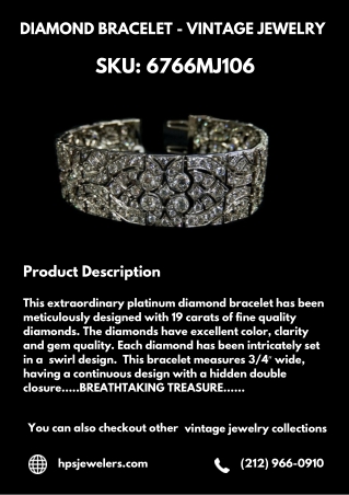 Antique Diamond Bracelet - Women Antique Jewelry