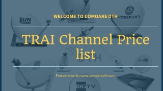 TRAI New DTH Channels Price List