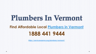 Find Affordable Local Plumbers in Vermont