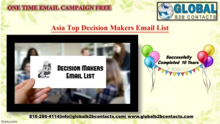 Asia Top Decision Makers Email List