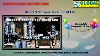 Datacert Software Users Email List