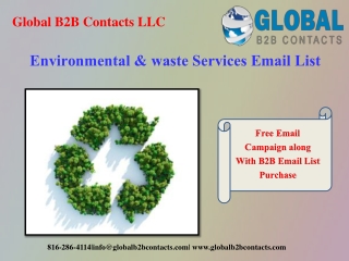 Environmental & waste Services Email List